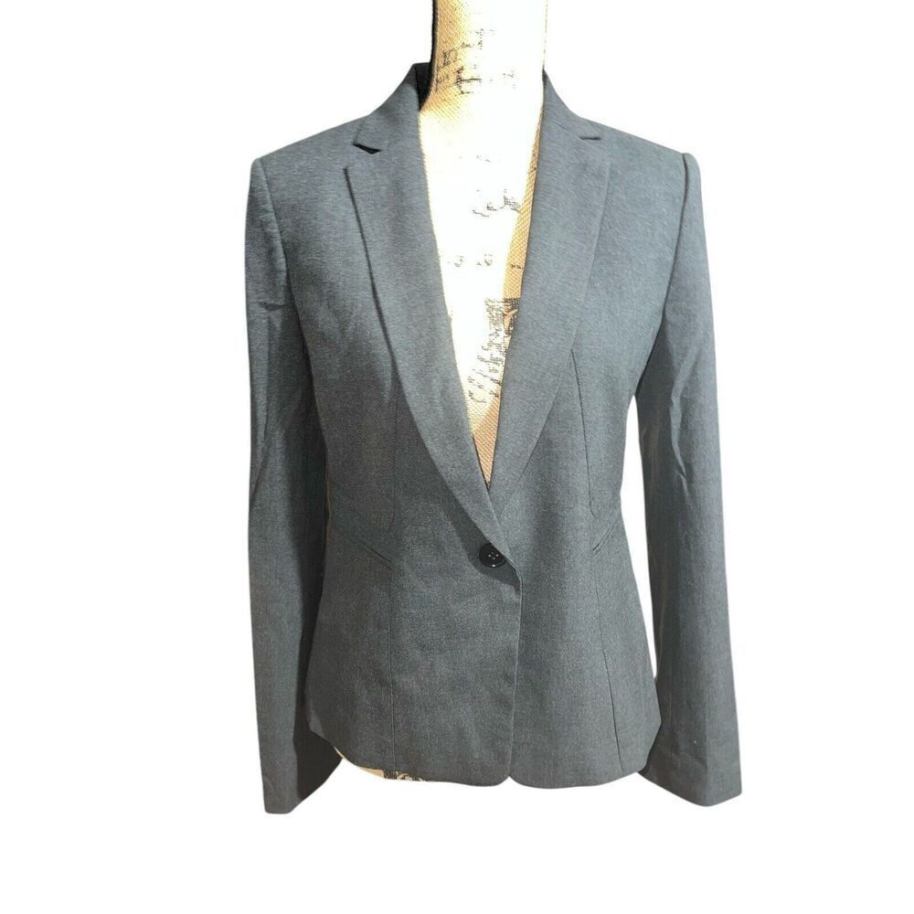 Anne Taylor Gray One Button Blazer Size 6‎ NWT MSRP $169